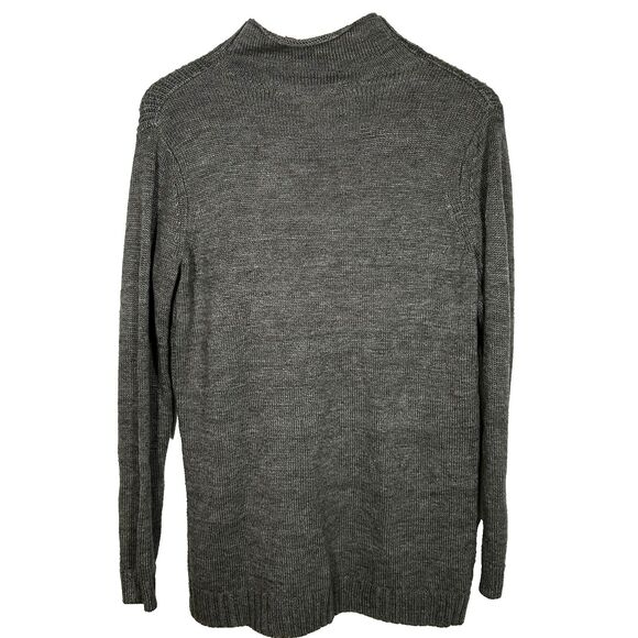 Project Nadaam Sweater Size Medium Gray High Low Hem Mock Neck Knit Minimalist - Picture 8 of 9
